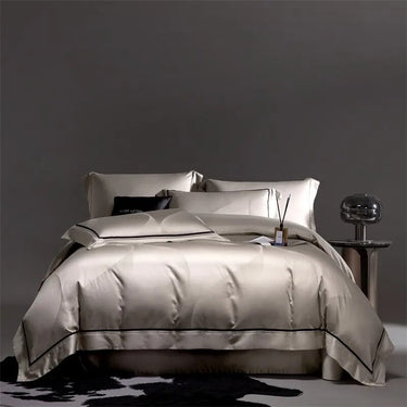 Luxury Dark Color Long Staple Weave Jacquard Silky Duvet Cover, 1500TC Egyptian Cotton Bedding Set